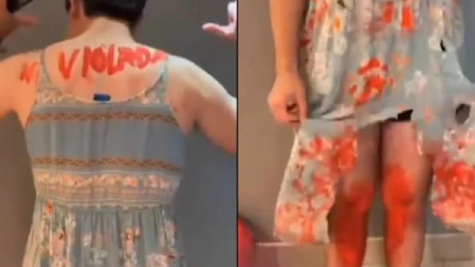 Un joven se disfrazó de "mujer violada" y causó indignación