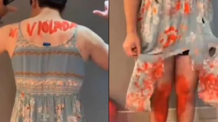 Un joven se disfrazó de "mujer violada" y causó indignación