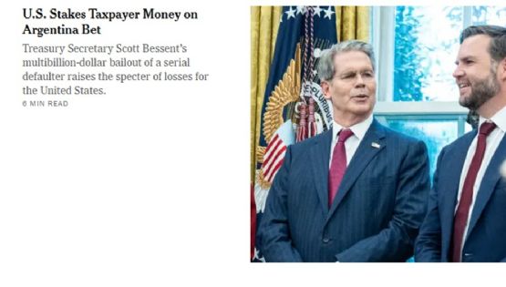 The New York Times sobre el préstamo al país: “El rescate de un moroso serial"