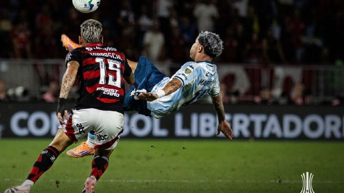 Racing perdió sobre el final la ida ante Flamengo en el Maracaná