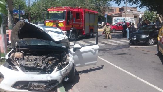 Dos personas resultaron heridas tras un violento choque en Guaymallén 