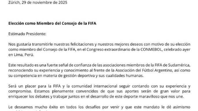 Estamos todos: Gianni Infantino mostró su apoyo al Chiqui Tapia