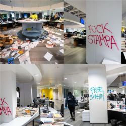 Activistas pro Palestina asaltaron y destrozaron la redacción de un diario italiano