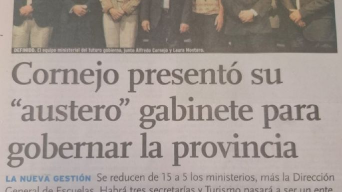 Así arrancó la década cornejista en el Gobierno de Mendoza