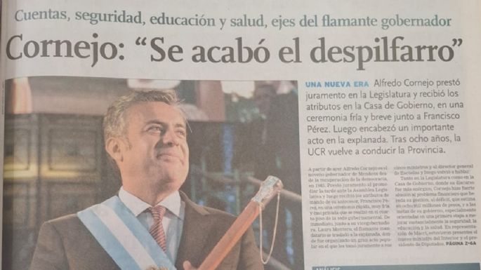 Así arrancó la década cornejista en el Gobierno de Mendoza