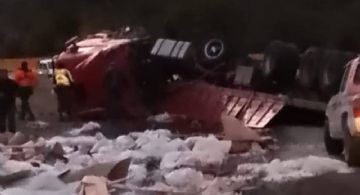 Volcó otro camión en la ruta 60 de Chile