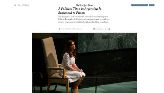 El particular titular de The New York Times sobre Cristina