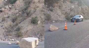 Piden circular con precaución en Cacheuta por derrumbes en la calzada 