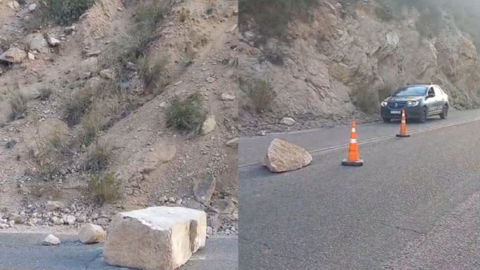Piden circular con precaución en Cacheuta por derrumbes en la calzada 
