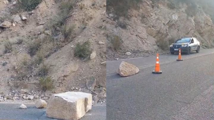 Piden circular con precaución en Cacheuta por derrumbes en la calzada 