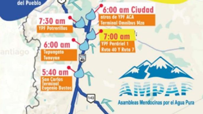 8 caravanazos contra la minería se harán el sábado y llegarán a la Asamblea del Pueblo en Uspallata