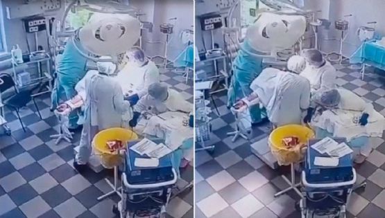 El impactante video de médicos rusos operando durante el terremoto