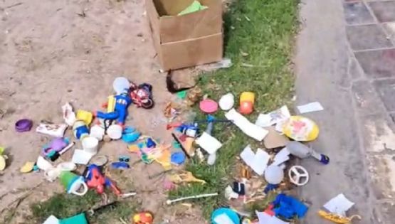 Vecinos mugrosos: la plaza del Unimev convertida en un basural