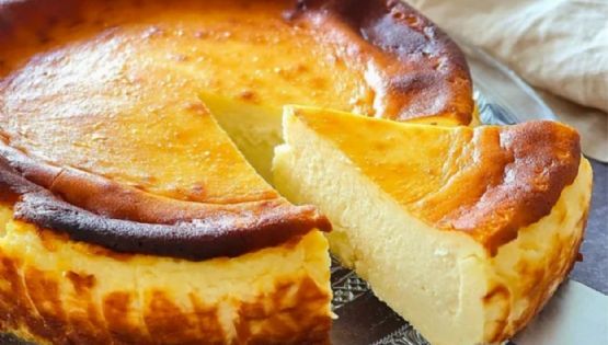 Prepará esta Torta Vasca con queso quemado