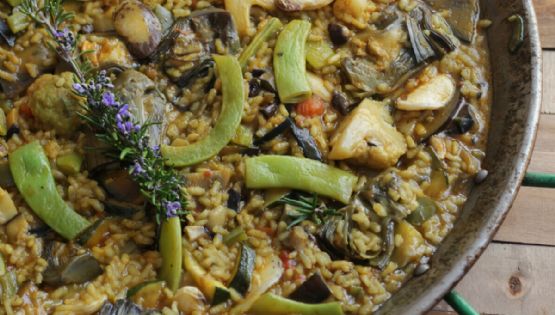 Espectacular paella de verduras