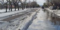 No es nieve, es granizo. Así amaneció San Carlos. 