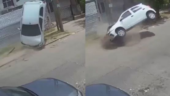 Delincuentes se enfrentaron a la Policía y escaparon tras un vuelco de película