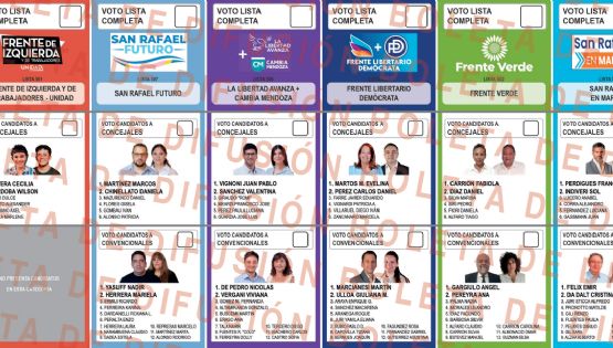 Atención: así es la boleta de candidatos para votar San Rafael