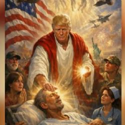 Trump eliminó la imagen que publicó en la red social Truth en la que aparece como Jesucristo