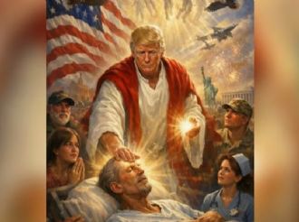 Trump eliminó la imagen que publicó en la red social Truth en la que aparece como Jesucristo