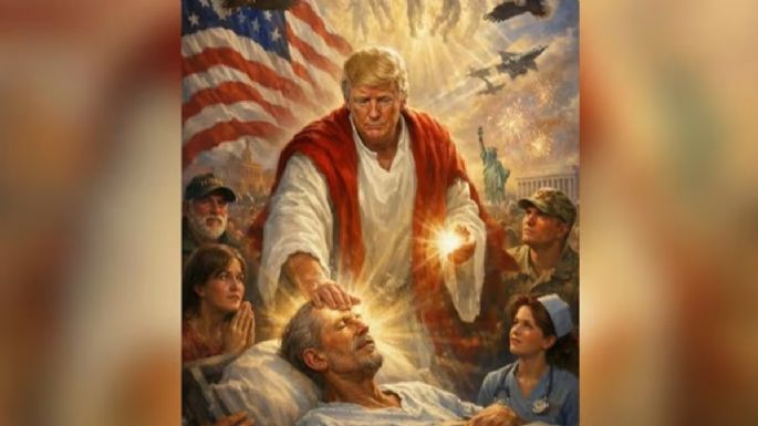Trump eliminó la imagen que publicó en la red social Truth en la que aparece como Jesucristo