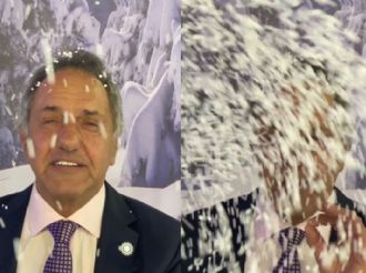 Scioli grabó un video de bajo presupuesto para promocionar la temporada invernal