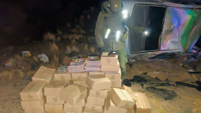 Manejaba borracho un camión lleno de figuritas del Mundial y volcó en la ruta 7