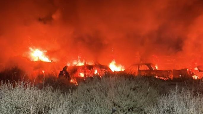 Se incendió la playa de secuestro de Maipú
