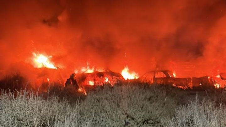 Se incendió la playa de secuestro de Maipú