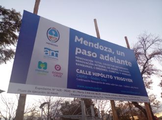 Cortes y desvíos: comenzaron las obras en la calle Hipólito Yrigoyen