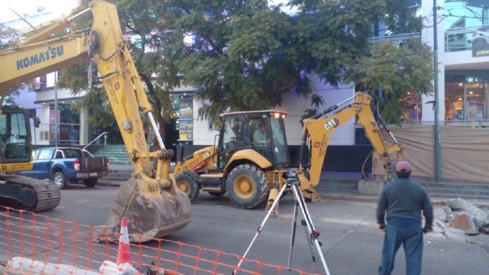 Cortes y desvíos: comenzaron las obras en la calle Hipólito Yrigoyen
