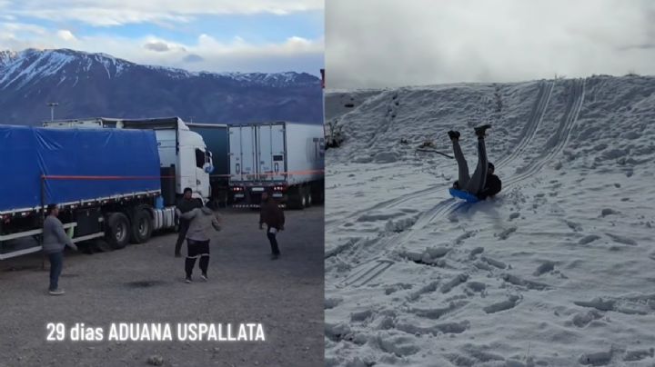 Un camionero muestra sus días en Uspallata mientras espera la apertura del Paso Cristo Redentor 